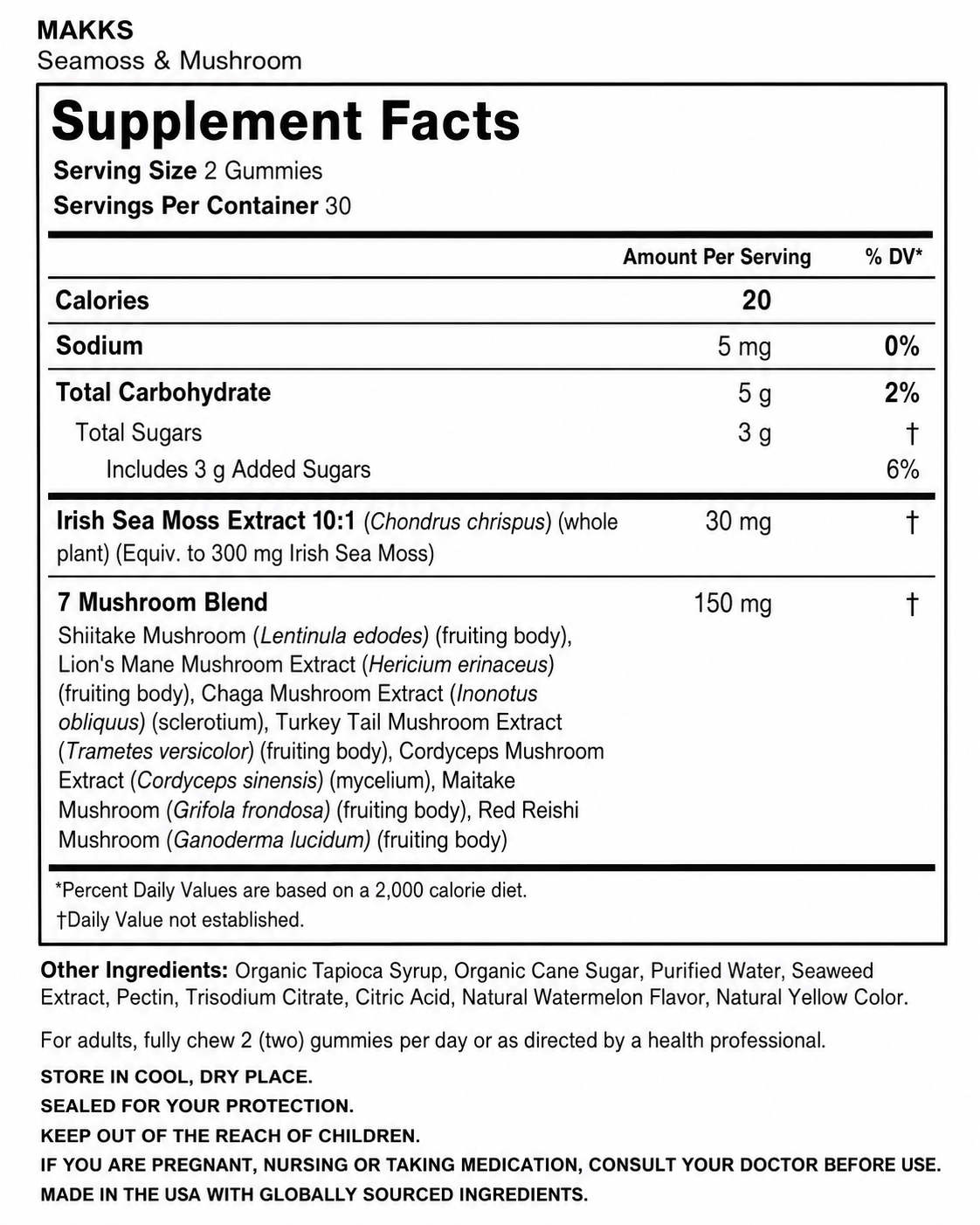 Sea Moss & Mushroom Gummies